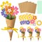 Flower Bouquet Craft Kit - 24Pcs Mother's Day Flower Bouquet Craft for Kids Make Your Own Bunch of Flowers Teacher Appreciation Week DIY Thankful Gift Set School Classroom Home Fun Activities